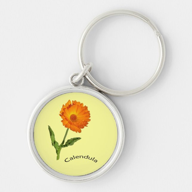 Keychain - Calendula with Text (Front)