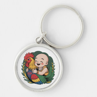 Keychain | Chloe Baby Hugs The Rooster