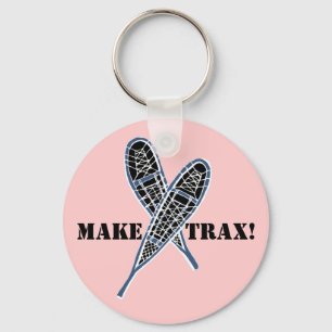 KEYCHAIN Crossed Snowshoes Snowshoeing make trax!