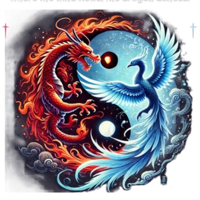 Keychain - Dance of the Dragon and Phoenix (Keychain -  Dragon and Phoenix)