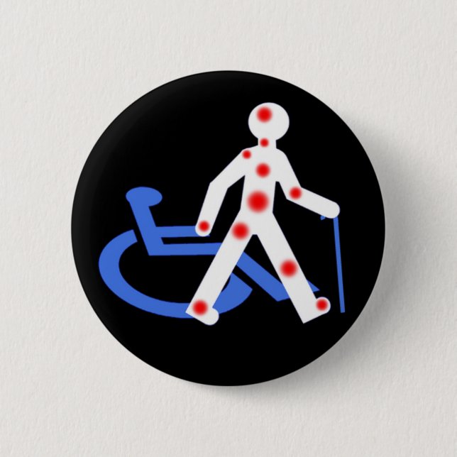 Keychain Disabled invisible / Visible 6 Cm Round Badge (Front)