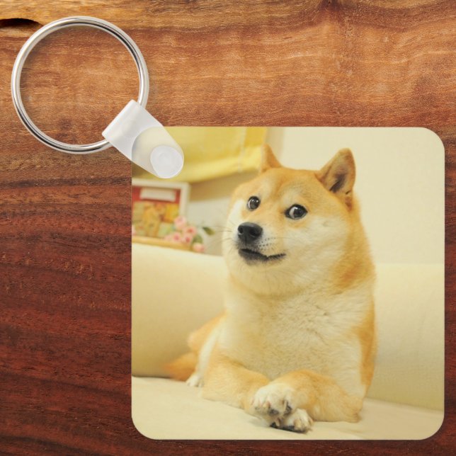 Keychain Doge Dog Meme Double Sided (Front)