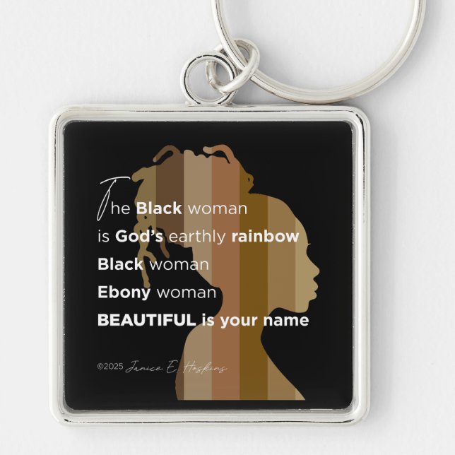 Keychain "Ebony Woman Beautiful is your name" (Front)
