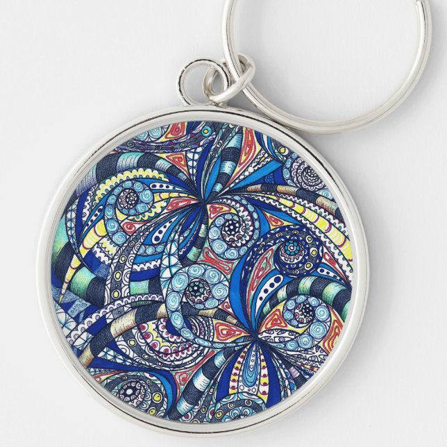 Keychain Floral abstract background (Front)
