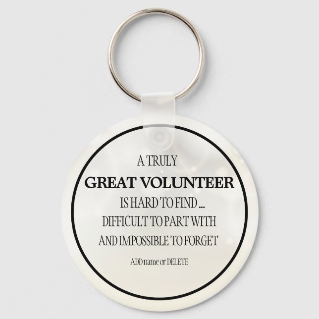 Keychain for volunteer thank you appreciation gift (Front)