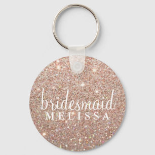 Keychain Glitter Bridesmaid - Rose Gold