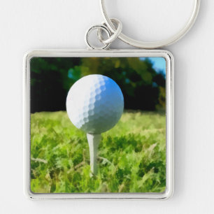 keychain golf ball and tee artwork for golfers