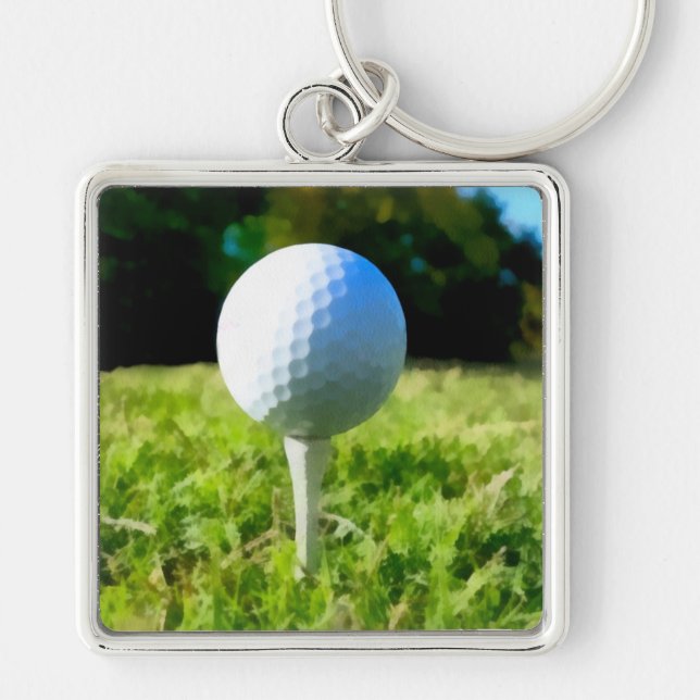 keychain golf ball and tee artwork for golfers (Front)