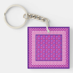Keychain, Hearts, Flowers, Checks, Polka Dots Key Ring
