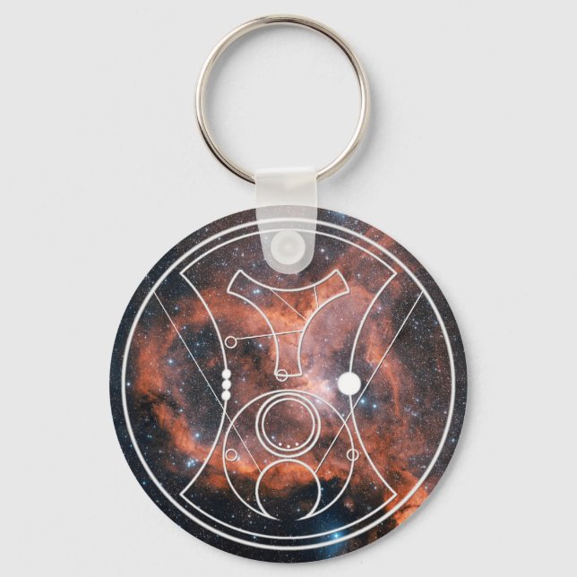 Keychain: Hello, Sweetie!  Heart Nebula Key Ring (Front)