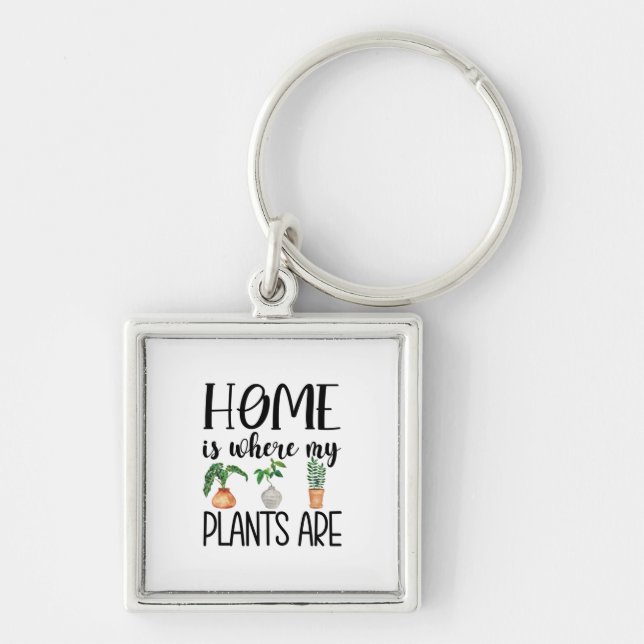 Keychain  HOME IS WHERE MY PLANTS ARE (Front)