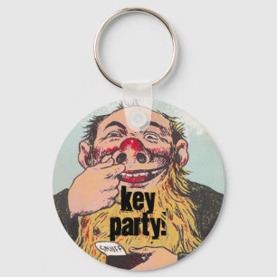 Keychain Key Party Fun Humour snuff chewing Man