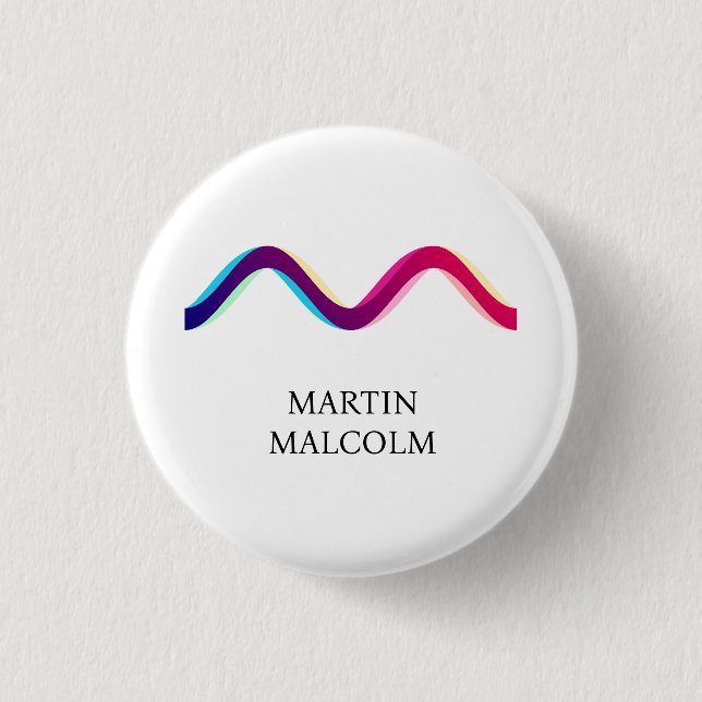 KEYCHAIN Letter M 3 Cm Round Badge (Front)