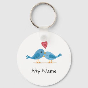 Keychain: Lovebirds - My Name Key Ring