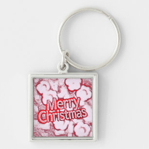 Keychain, Merry Christmas pink colour classic Key Ring