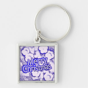 Keychain, Merry Christmas purple colour classic Key Ring