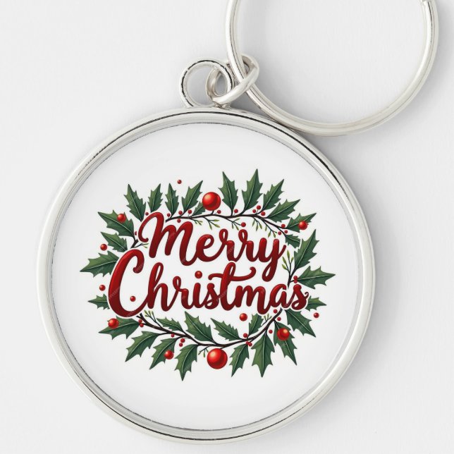 Keychain | Merry Christmas Wreath (Front)