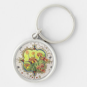 Keychain-Miniature Marigolds Key Ring