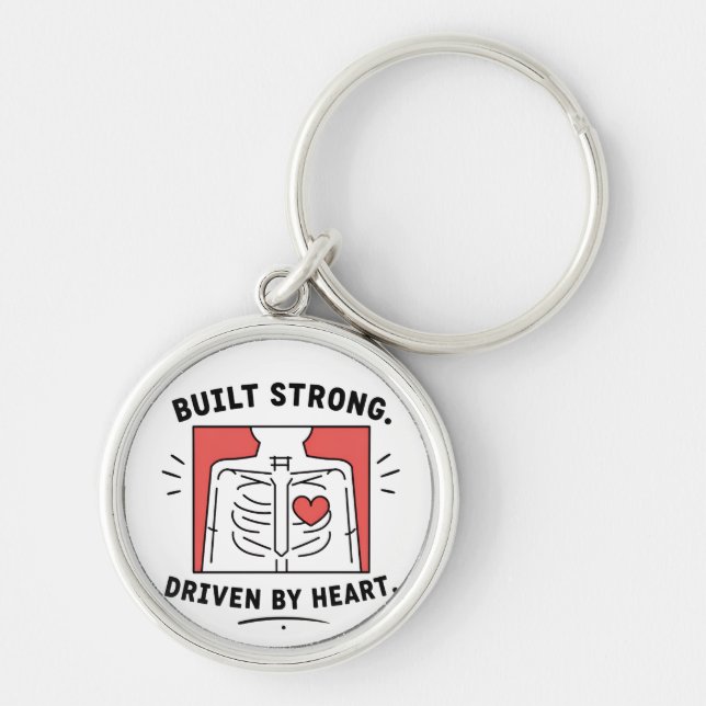 Keychain | Minimalist Anatomical Heart Key Ring (Front)