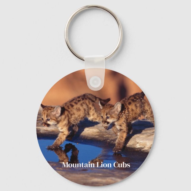 Keychain-Mountain Lion Cubs Keychain (Front)