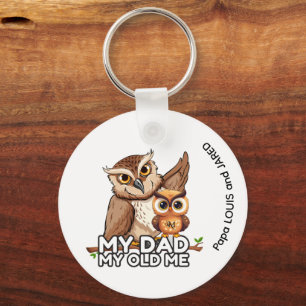 Keychain : My Dad My Old Me (white)