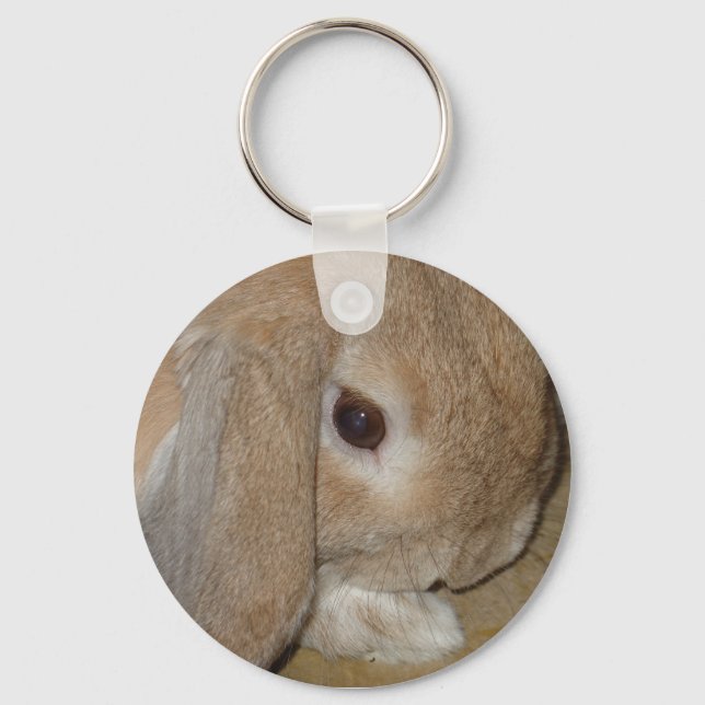 Keychain or Keyring - Lop Eared  Dwarf Rabbit (Front)