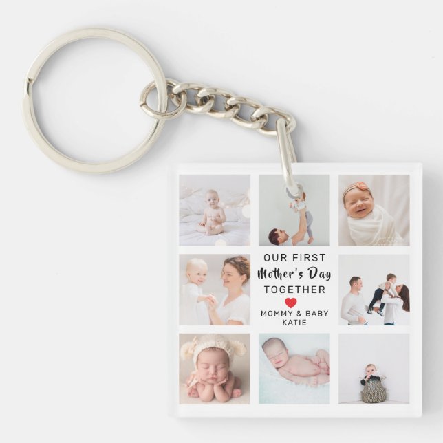 Keychain | Our First Mother's Day Photo Collage (Front)