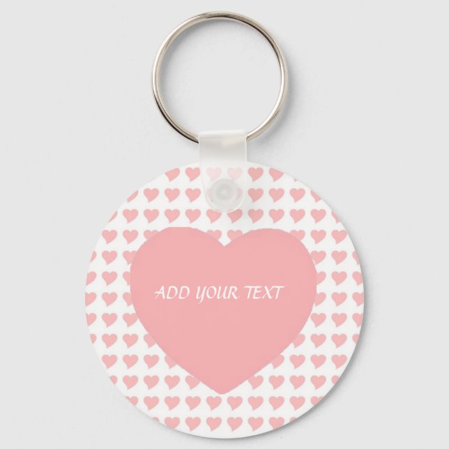 Keychain Pink Heart Valentine Gift ZIZZAGO (Front)