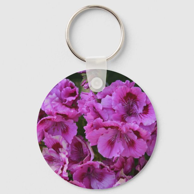 Keychain, "Purple Azalea Blossoms" Key Ring (Front)
