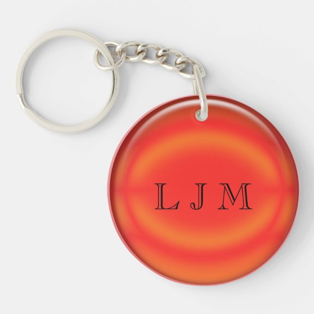Keychain - Red Disc with Initials (Front)