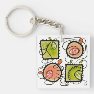 Keychain Square - Random Scribbles 2