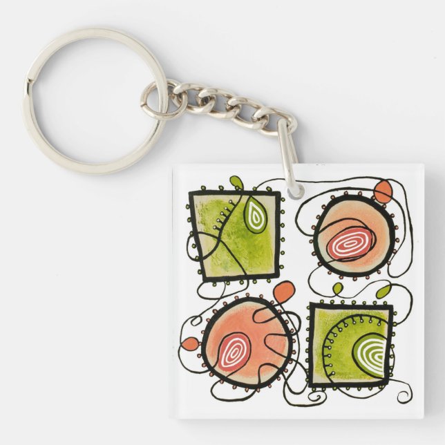 Keychain Square - Random Scribbles 2 (Front)