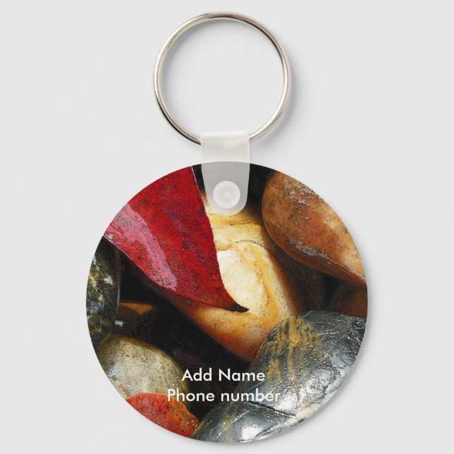 Keychain Stones Add Name and Your Phone number (Front)