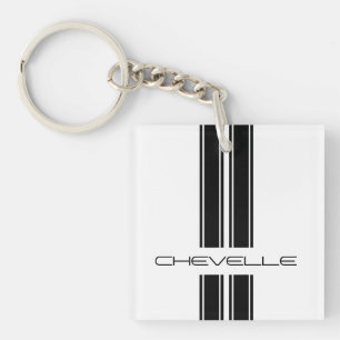 Keychain - Stripes Chevelle - White