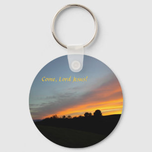 Keychain-Sunset and clouds: Come, Lord Jesus! Key Ring