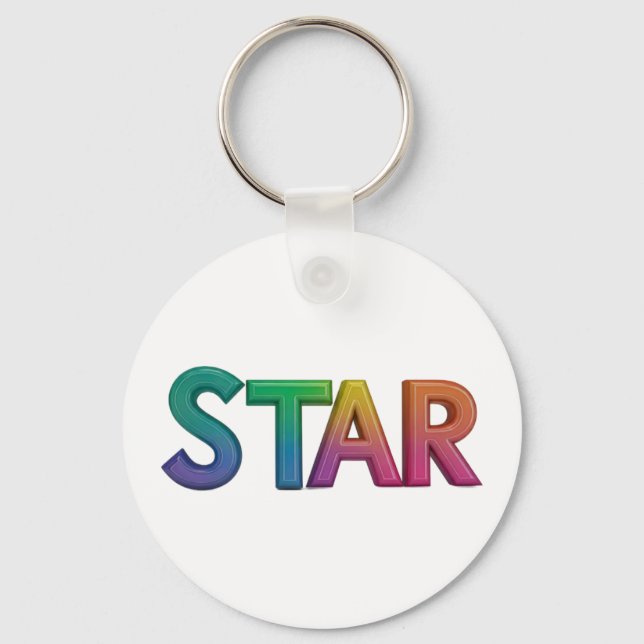Keychain Text With STAR For  (Front)