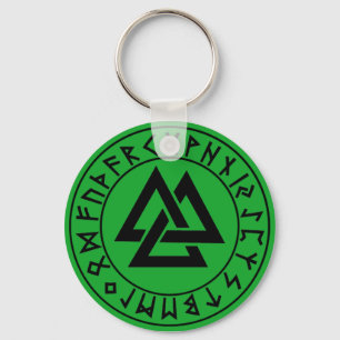 keychain Tri-Triangle Rune Shield on Grn