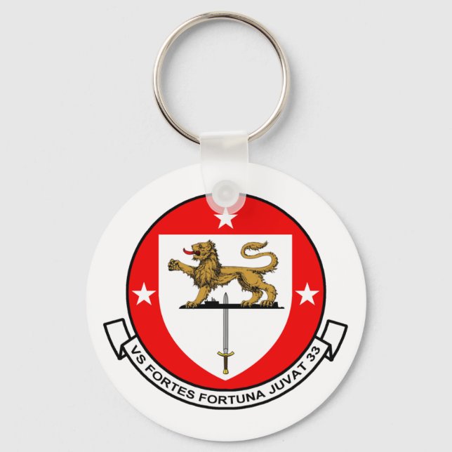 Keychain, VS-33 SCREWBIRDS FORTES FORTUNA JUVAT Key Ring (Front)