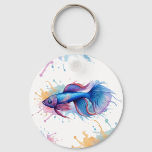 Keychain - Watercolor Series: Betta Fish