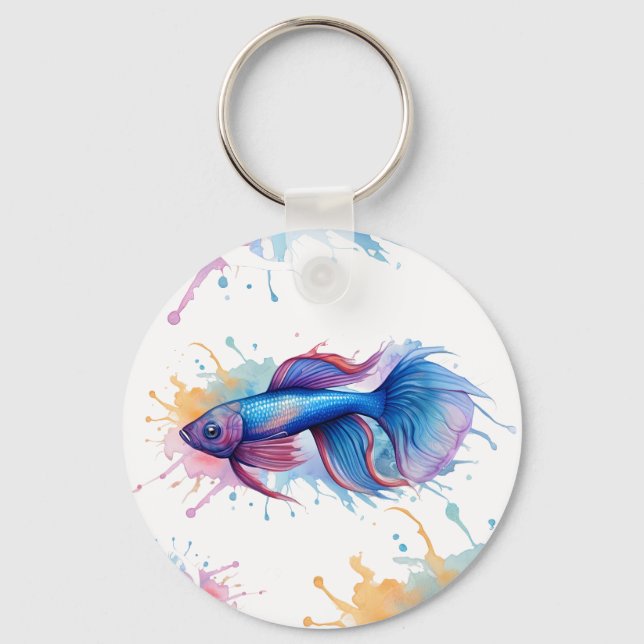 Keychain - Watercolor Series: Betta Fish (Front)