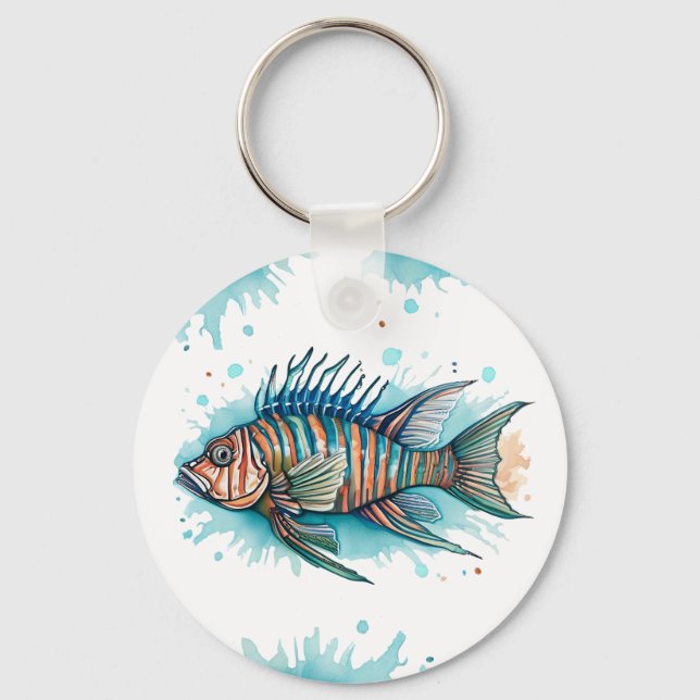 Keychain - Watercolor Series: Lionfish (Front)