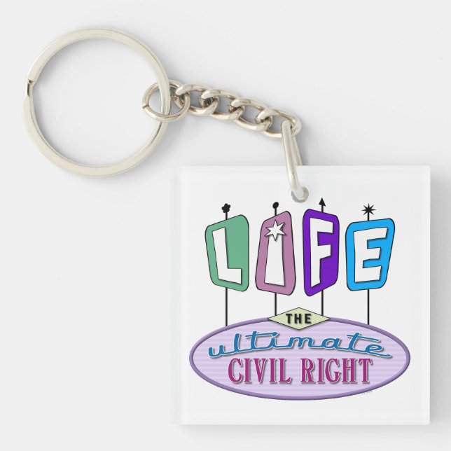 Keychain with a pro-life design. (Front)