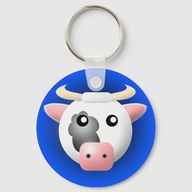 keychain with animal: cow (Front)