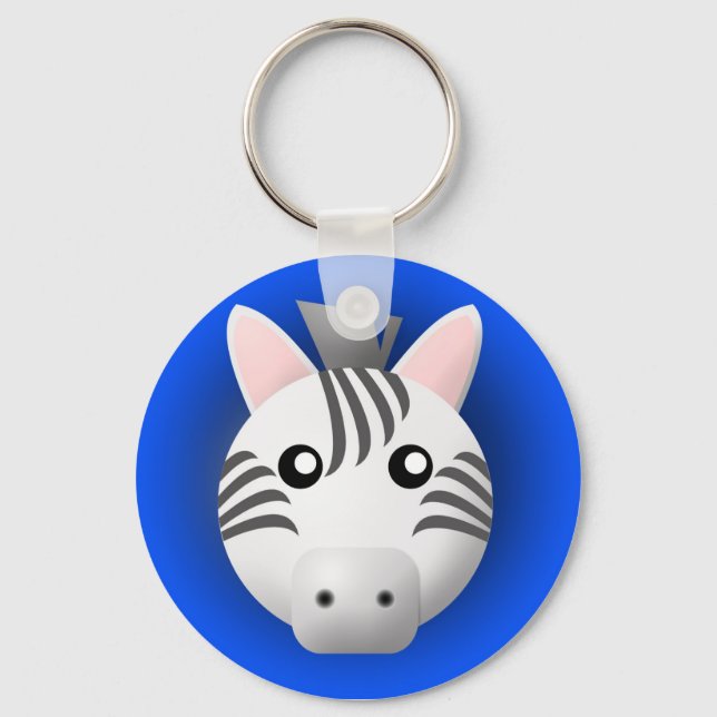 keychain with animal: zebra (Front)