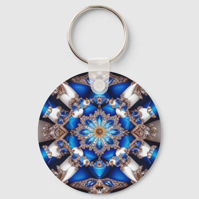 Keychain with Argentinian Colours Design (Front)
