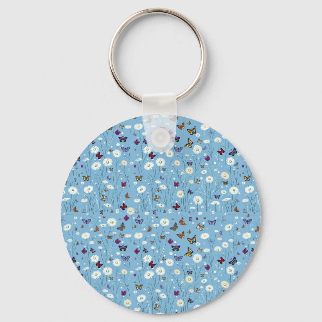 Keychain with butterflies and flowers (Front)