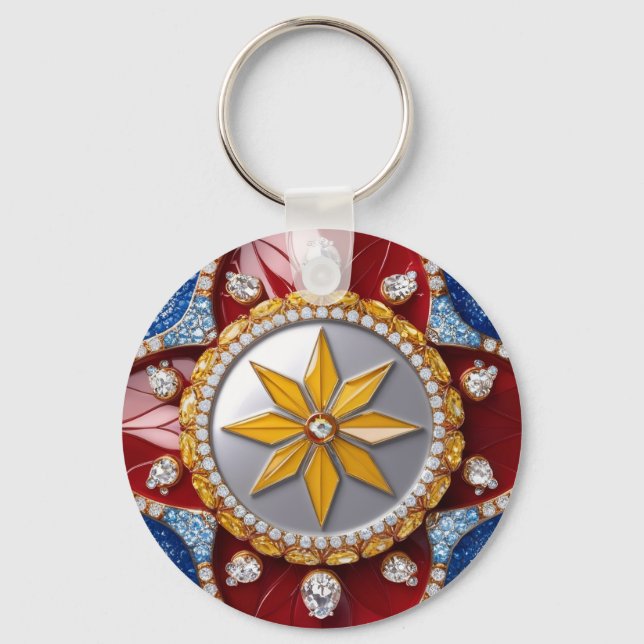 Keychain with Colombian Colours Design (Front)