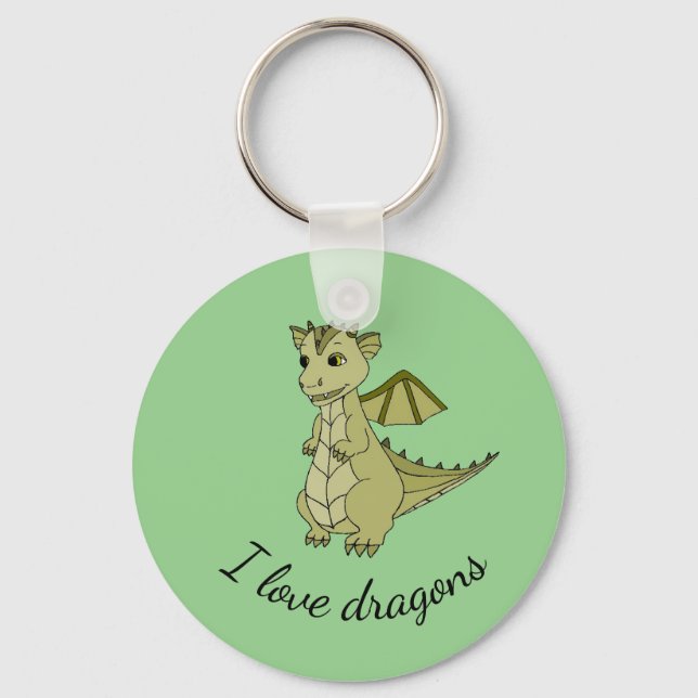 Keychain with cute baby dragon design (Front)