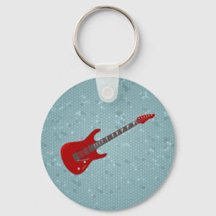 Keychain with electric guitar  illustration