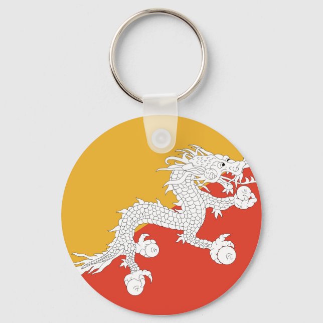 Keychain with Flag of Bhutan (Front)